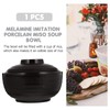 HEMOTON 1 x Miso Japanese Style Melamine Soup Bowl with