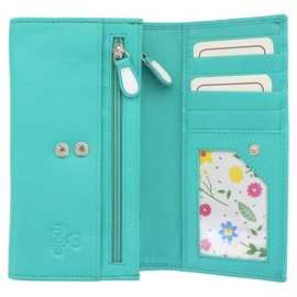 Mala Leather Sophia Collection Leather Purse RFID 3513_42 Turquoise