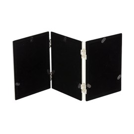 3.5 x 5-inch Silver Flat Edge TRIPLE PORTRAIT Photo Frames - Velveteen Backing - Tarnish Resistant (3.5 x 5-inch)