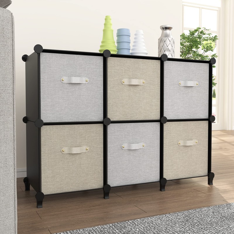 HOMIDEC 6-Cube Storage Organizer, Closet Organizer Storage Cabinet Shelf Bookcase