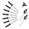 ALLCLEAN 3/16" x 5/8" Tri-Fold Rivets Assortment - 60Pcs,Black Tri-fold