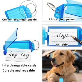 Pack of 30 Keyrings Writeable 8 Colours Key Tags Key Tags for Labelling for Keys, Pets, Luggage (Style 1)