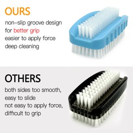 Nail Brush for Cleaning Fingernails Two Sided Hand Fingernail Scrub Brush Soft Stiff Nylon Bristles Nail Scrubber Clean Brushes for Men Women Kids,2 PCS