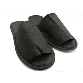 10 Pairs of Multi-Use Non-Woven Slippers, Black