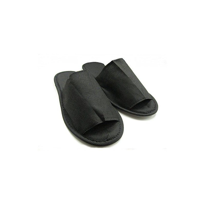 10 Pairs of Multi-Use Non-Woven Slippers, Black