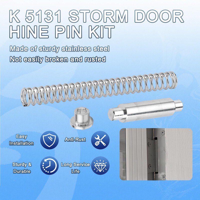 4 Sets K5131 Aluminum Storm Door Hinge Pin Kit, 8