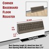 Fits 18" Baseboard Space | Corner Baseboard Register by Handua