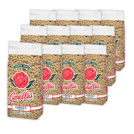 Camellia Brand Dried Lentils – Premium Non-GMO Dry Lentils Peas, High Protein Plant-Based Food for Soups, Stews, Salads, Curries, Beans, Meal Prep, and Healthy Vegetarian & Vegan Cooking, 1 Pound (Pack of 12)