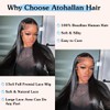 Atohallan 13x4 Straight Lace Front Wigs Human Hair 24 Inch