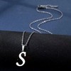 GDBAIXIMY Alphabet S Name Initial Letter Pendant Necklace Silver for