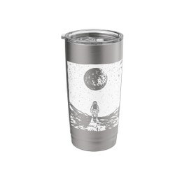 Astronaut looking at the Moon Space and Galaxy Exploration Stainless Steel Insulated Tumbler