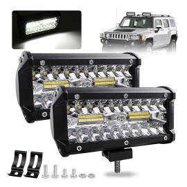 Par Faros 7''auxiliares 120w Triple-fila 6000k