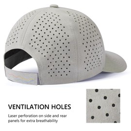 UVSAI UPF 50+ Performance Water Resistant Baseball Cap Lightweight Breathable Hat Golf Running Boat Hiking for Men Women Heather Oatmeal