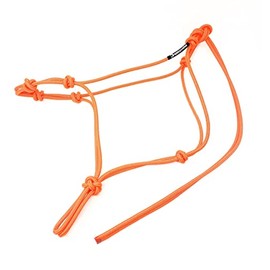 Knotty Girlz Horse Rope Training Halter - 4 Knot 1/4" Stiff Halter Cord - Used by Famous Trainers Multiple Sizes Multiple Colors(Neon Orange, Mini)