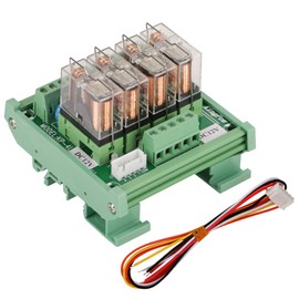 4 Channel Relay DIN Rail Mount 16A Power Relay Interface Module DC 12V with LED Display