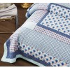 DaDa Bedding Mediterranean Fans Nautical Minty Blue Patchwork Bedspread Set