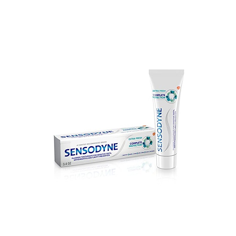 Sensodyne Sensitivity Toothpaste for Sensitive Teeth, Complete Protection, Extra Fresh,
