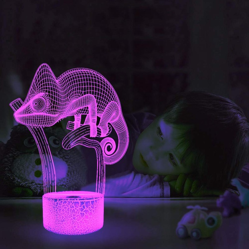 Creative 3D Chameleon Night Light 16 Colors Changing USB Power