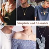 FindChic Men's Dog Tag Necklace Initial Pendant Silver Necklace Letters
