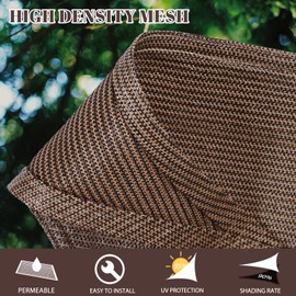 Cool Area Sun Shade Sail 8x10FT Rectangle Shade Canopy Outdoor Sunshade for Patio Backyard Garden, Brown