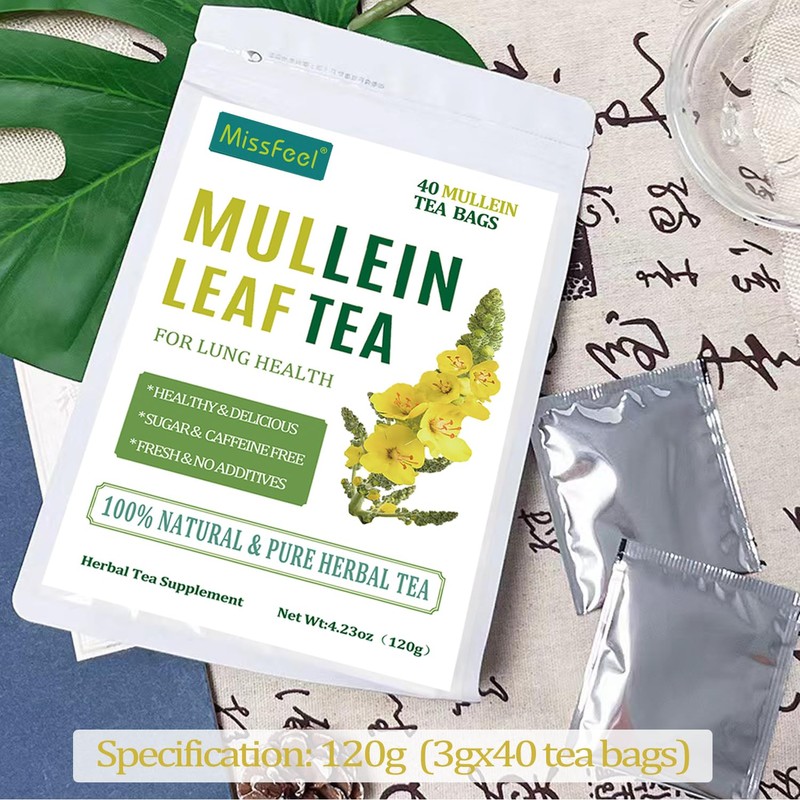 Mullein Leaf Tea, Mullein Leaf Tea Bags for Respiratory, Natural