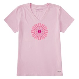 Life is Good Women's Crusher Tee Flip Flop Mandala, Seashell Pink