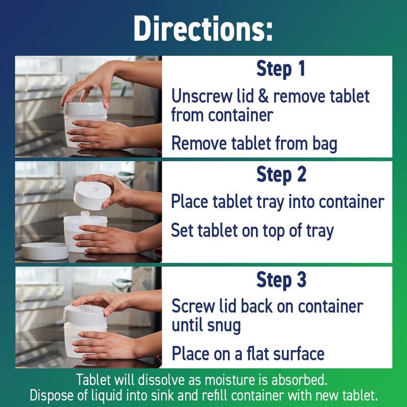 Concrobium 378490 Moisture Grabbers Moisture Absorber Refillable Container, Fragrance Free