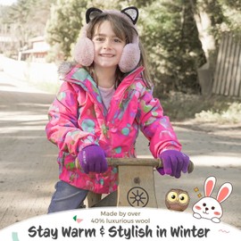 Kids Winter Gloves for Boys Girls Children Toddler Thermal Wool Knit Gloves with Insulated Fleece Lining Keep Hand Warm Gift