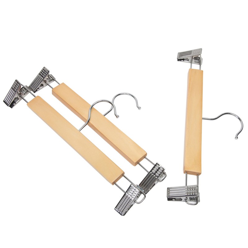 LOHAS Home 10-Pack Natural Finish Wooden Pant Skirt Hangers with