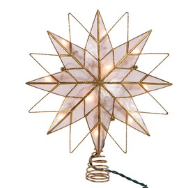 Kurt S. Adler UL3168 Lighted Treetopper, White, Gold
