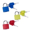 Mini Security Padlock with Key,3 Pcs Suitcase Locks,Colorful Small Padlock,for