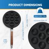 StarBlue 7-Hole Cast Iron Aebleskiver Pan Detachable Wooden Handle, Pre-Seasoned,