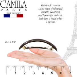 Camila Paris French Hair Barrettes Clips for Girls, Tortoise Shell, Strong Hold Grip Hair Clips for Women, No Slip and Durable Styling Girls Hair Accessories, Made in France