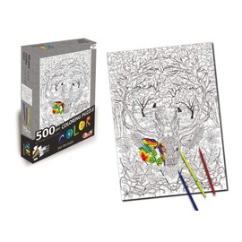 Deer 500 Piece Coloring Jigsaw Puzzle + 6 Markers