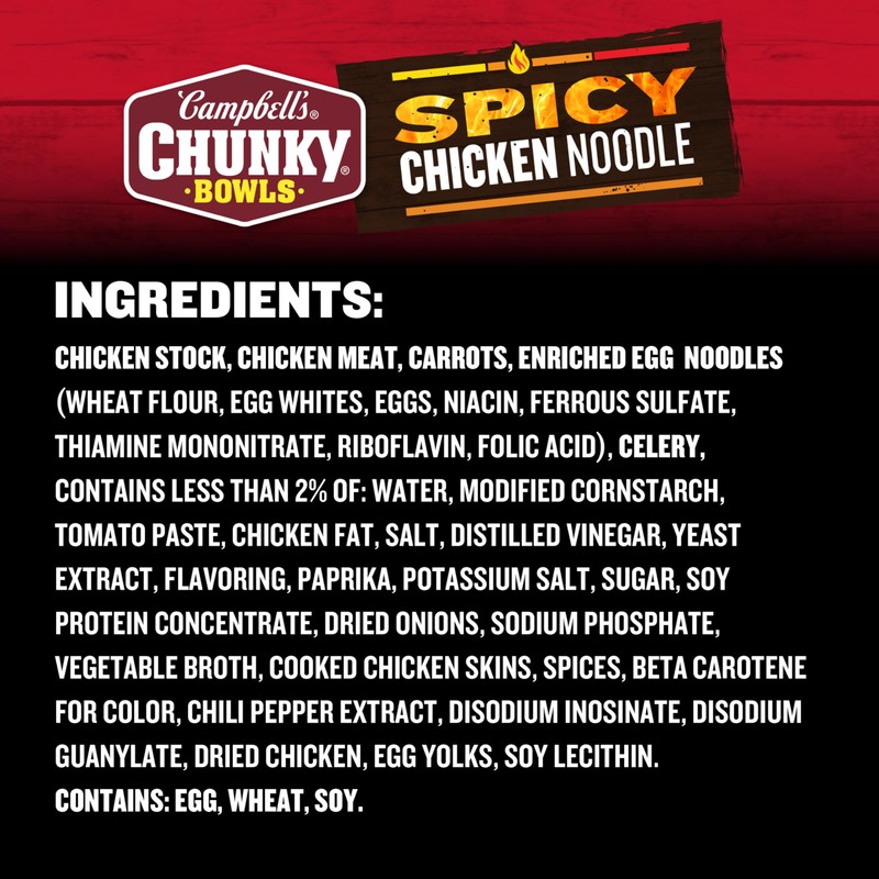 Campbell’s Chunky Soup, Spicy Chicken Noodle Soup, 15.25 oz Microwavable