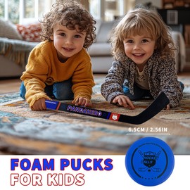 Pandahero Soft Foam Hockey Pucks Gifts for Kids - Set of 6 Indoor Knee Hockey Pucks - Toddler Stocking Stuffers - Ideal Hockey Gifts for Boys 8-12
