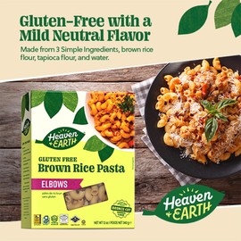 Heaven & Earth Brown Rice Gluten Free Elbow Pasta, 12oz (3 Pack) | Whole Grain | Amazing Texure - Tastes Like Regular