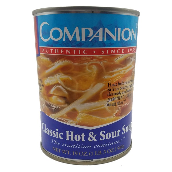 Companion Hot and Sour Soup Authentic Canned Chinese Soup Base, 19 ounces (2 pack)