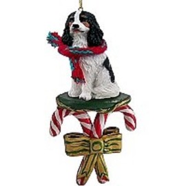 CC Giftware Cavalier King Charles Spaniel Black & White Candy Cane Ornament