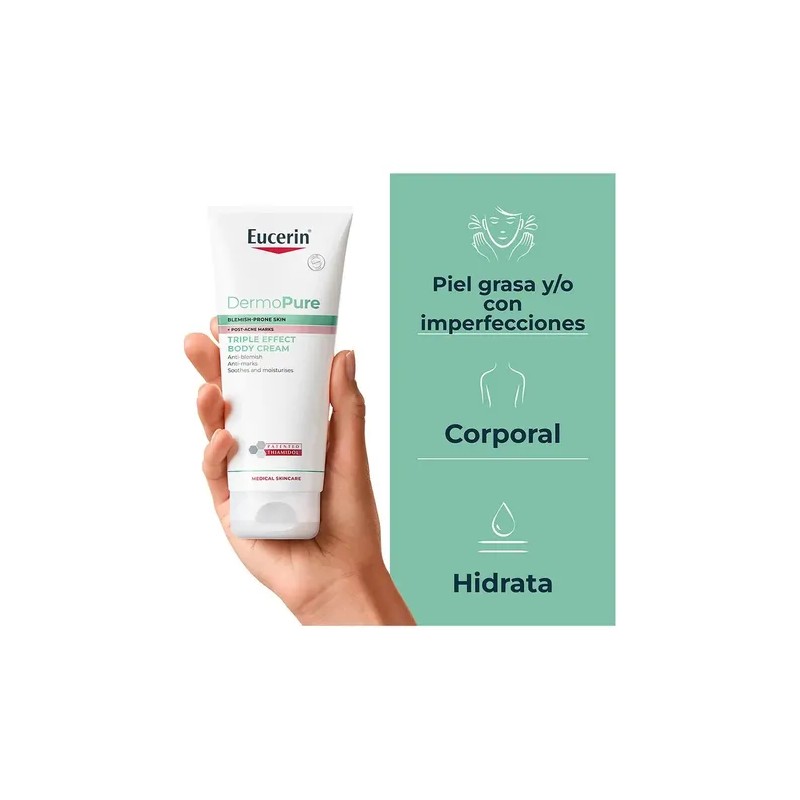 Eucerin Dermopure Triple Effect Crema Corporal, Piel Grasa E