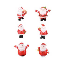 OTKARXUS Santa Claus Mini Christmas Ornaments,6PCS Christmas Miniature Ornament Kits,Cute Resin Santa Claus Figurines Micro Landscape Ornament for Home Garden Party Desktop Decoration (Pattern B)