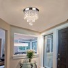 CRYSTOP Modern Mini Chandelier Light Fixture 3-Lights 60W Round Flush