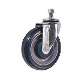 Albion 02XB05031S009 5" Diameter Urethane Wheel Shopping Cart Swivel Stem Caster, Dual Ball Bearings with Thread Guards, 1/2" Stem Diameter x 1" Stem Length, 350 lb. Capacity Range
