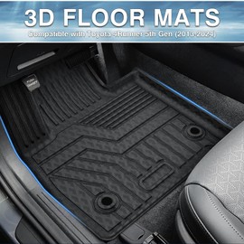 Mixsuper Floor Mats for 2013-2024 Toyota 4Runner, Custom Fit TPE All-Weather Floor Liners, Waterproof Anti-Slip Heavy Duty Mats, 1st and 2nd Row Accessories Set Black