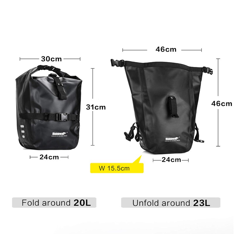 Bike Pannier Bag 20L Waterproof Bike Bags Bicycle Rear Seat