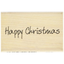 Art Stamps Scribbled Happy Christmas Inca Stamp, Black,Medium