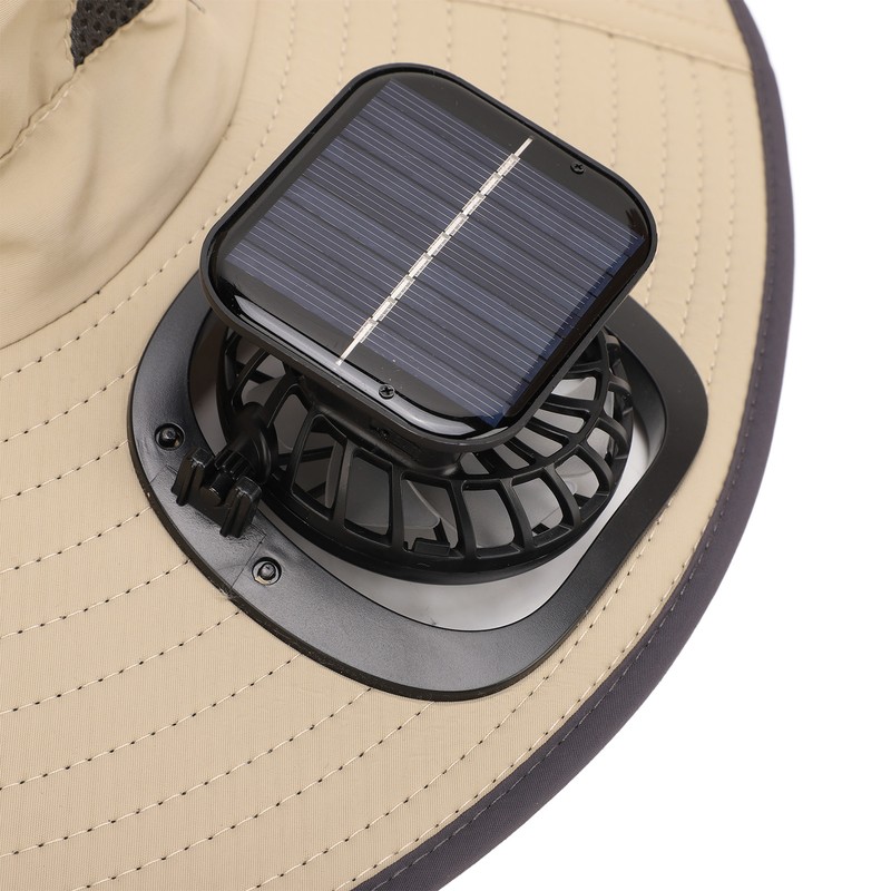 Detachable Sun Fan Hat 3 Speeds Adjustable UPF50 Breathable Wide