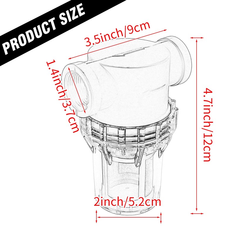 EATAKWARD 3/4" Female NPT in-Line Strainer, Garden Hose Sediment Filter