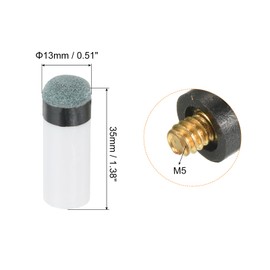 PATIKIL 13mm Dia Screw-on Pool Cue Tips, 15 Set Snooker Billiard Cue Stick Tips Replacement with Pool Cue Ferrules, Grey