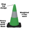 CJ Safety 18" Black Base Green PVC Traffic Safety Cones